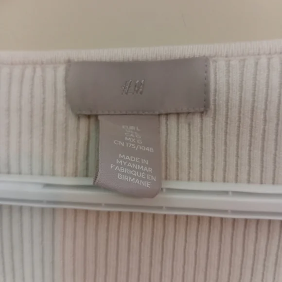 Cream Ribbed Square Neck Sweater - Picture 4 of 6